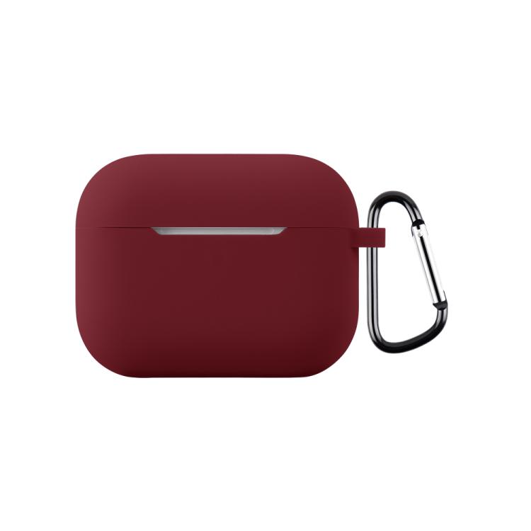 For AirPods Pro 3 2.0mm Silicone Earphone Protective Cover with Hook(Wine Red)