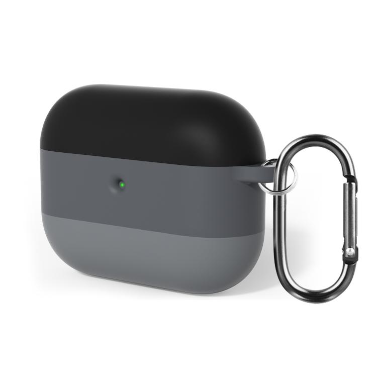 For AirPods Pro 3 2.3mm Gradient Three-color Silicone Earphone Protective Case with Hook(Gradient Black)