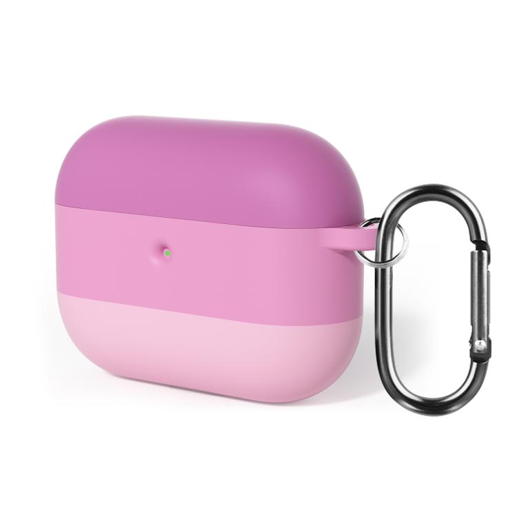 For AirPods Pro 3 2.3mm Gradient Three-color Silicone Earphone Protective Case with Hook(Gradient Pink)