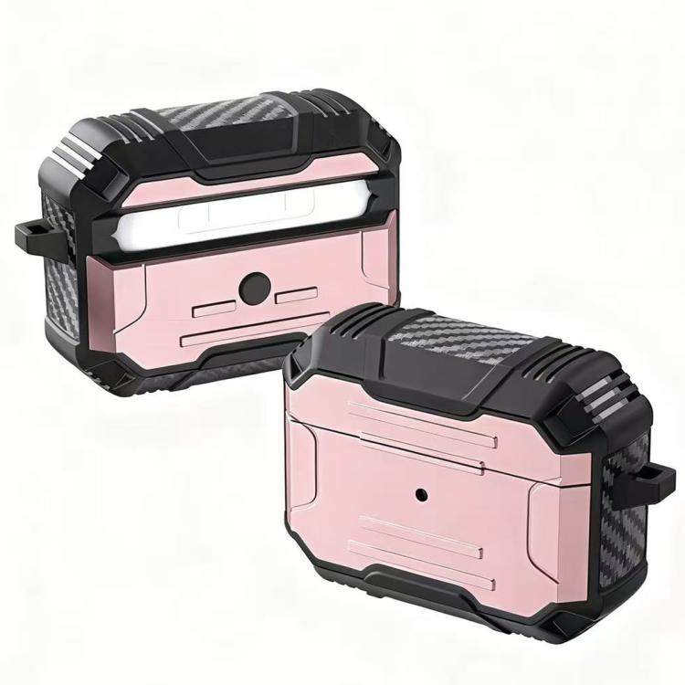 For AirPods Pro 3 Armor TPU Hybrid PC Shockproof Earphones Cover with Hook(Pink)
