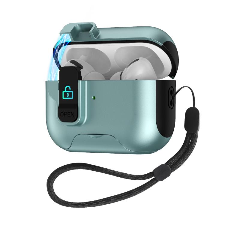 For AirPods Pro 3 Automatic Pop-up Cover Holder Earphone Case with Switch Lock(Green)