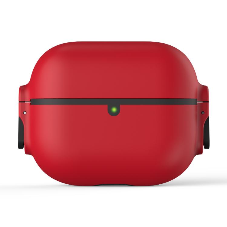 For AirPods Pro 3 Bilateral Spring Action Switch PC Earphone Protective Cover with Carabiner(Red)