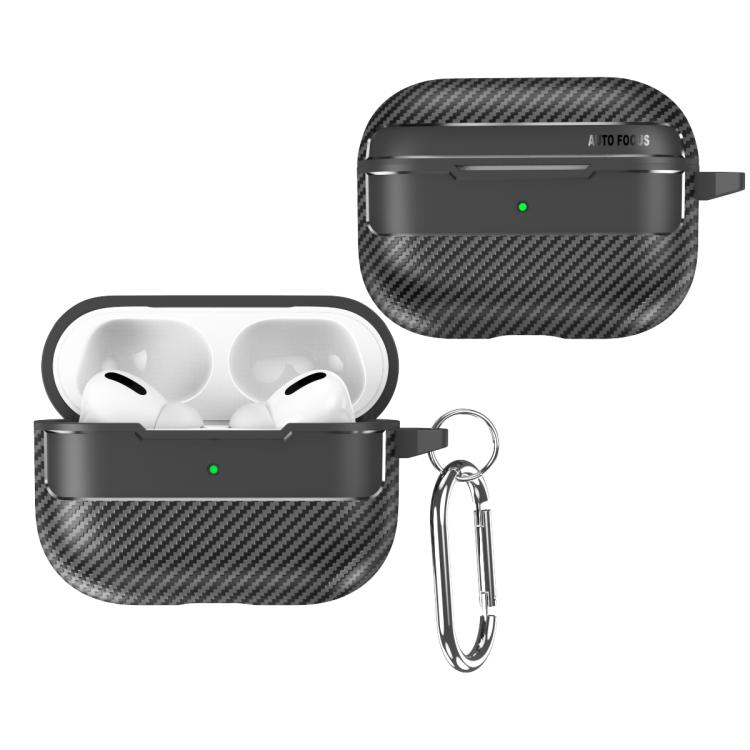 For AirPods Pro 3 Carbon Fiber Texture Bluetooth Earphone Protective Case(Black)