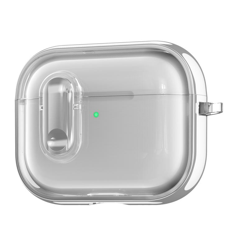 For AirPods Pro 3 Clear Electroplating Wireless Earphones Case with Switch(Silver)