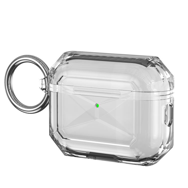 For AirPods Pro 3 Contrast Color Transparent TPU Earphone Protective Case(Black)
