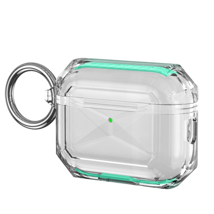 For AirPods Pro 3 Contrast Color Transparent TPU Earphone Protective Case(Green)
