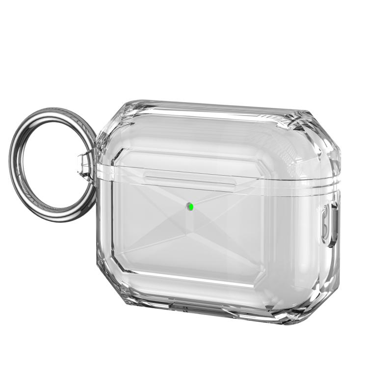 For AirPods Pro 3 Contrast Color Transparent TPU Earphone Protective Case(White)