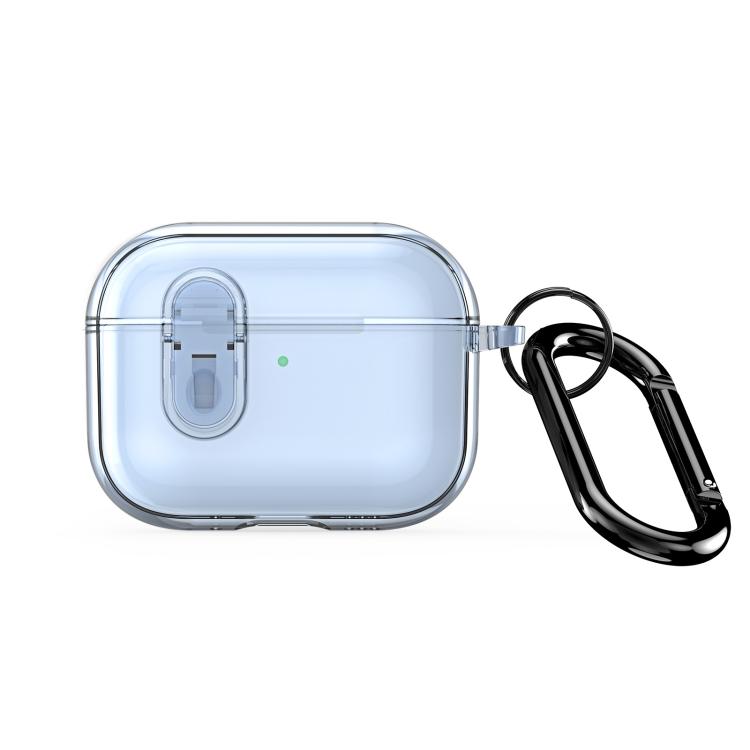 For AirPods Pro 3 DUX DUCIS PECL Series Split Transparent Earphone Case with Hook(Blue)