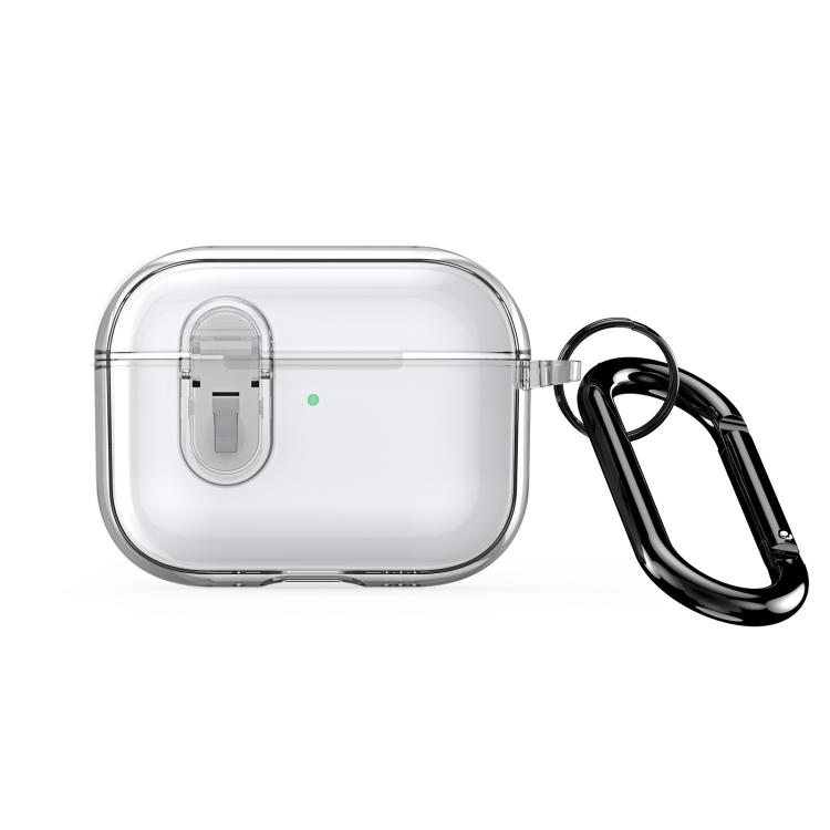 For AirPods Pro 3 DUX DUCIS PECL Series Split Transparent Earphone Case with Hook(Transparent)