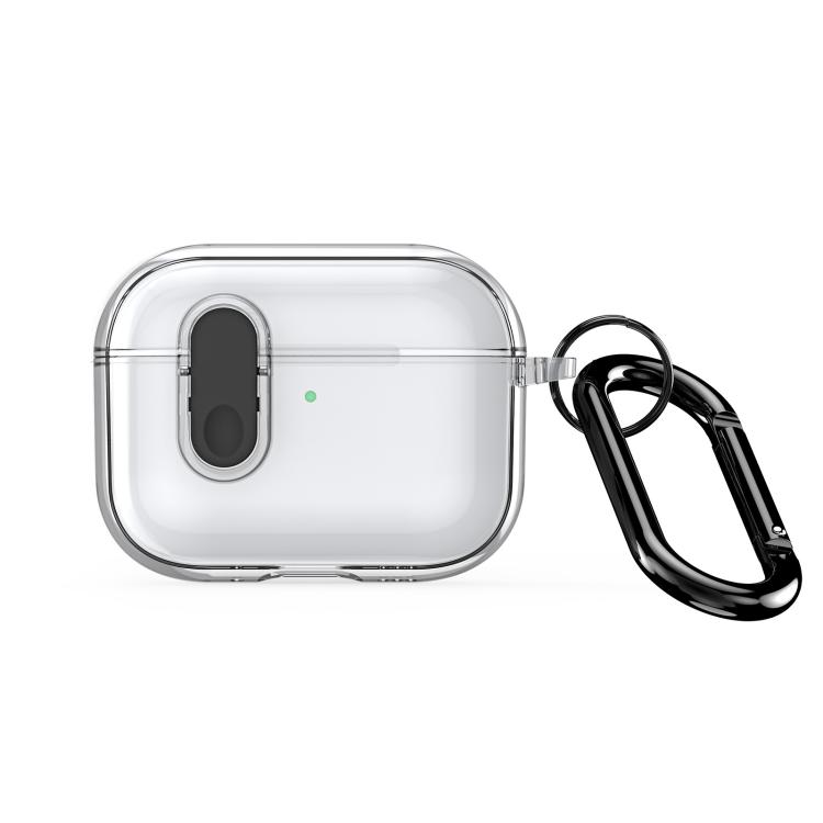 For AirPods Pro 3 DUX DUCIS PECL Series Split Transparent Earphone Case with Hook(Transparent Black)