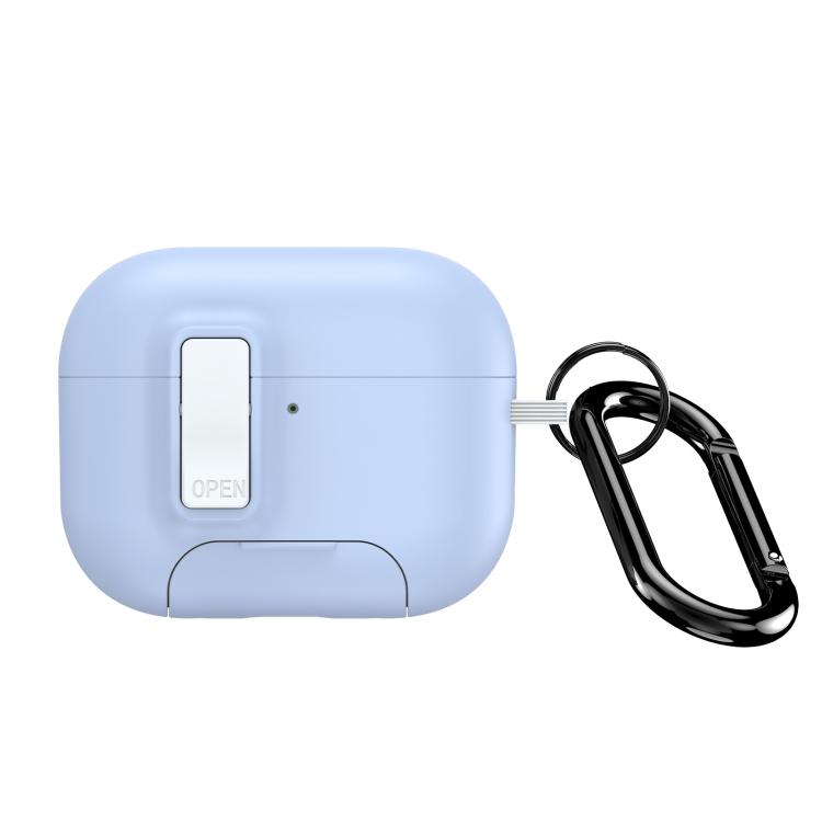 For AirPods Pro 3 DUX DUCIS PECQ Series Magnetic Earphone Case with Holder & Security Lock(White Blue)