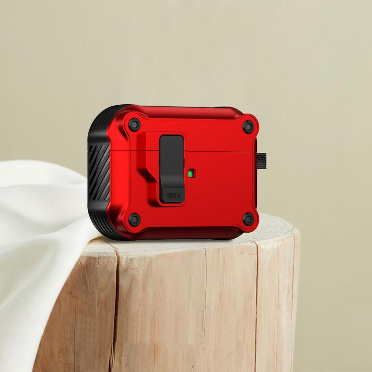 For AirPods Pro 3 Eagle Shockproof Earphone Protective Case with Switch(Red)