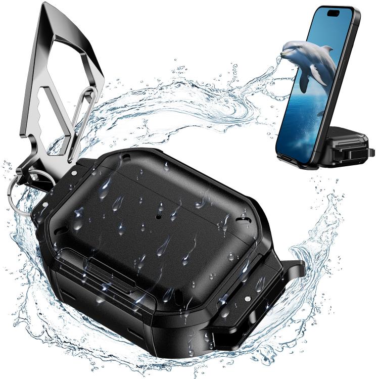 For AirPods Pro 3 Fully Enclosed Shockproof Waterproof Headphone Case(Black)