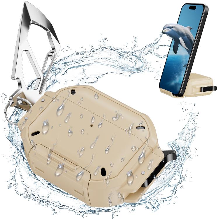 For AirPods Pro 3 Fully Enclosed Shockproof Waterproof Headphone Case(Khaki)