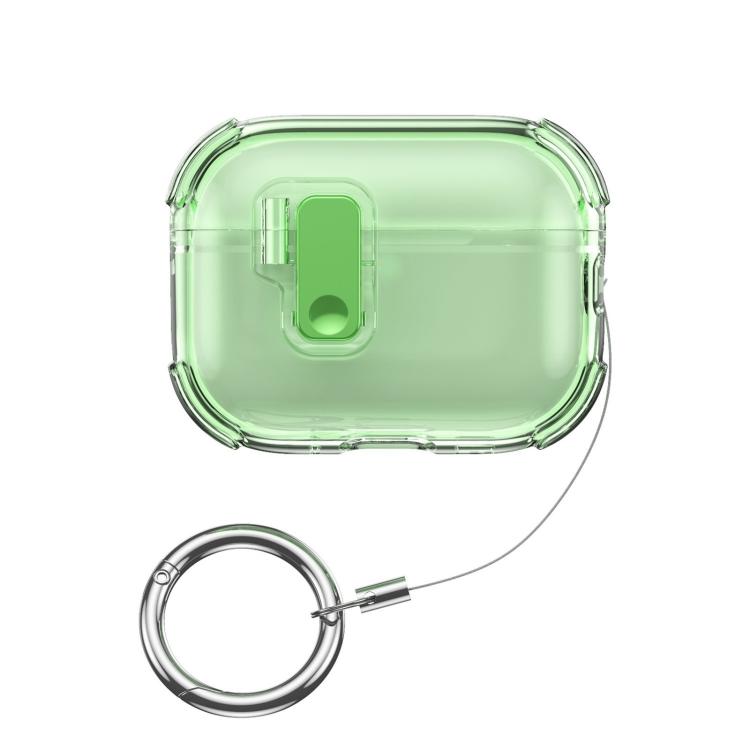 For AirPods Pro 3 Ice Crystals Shockproof Earphone Protective Case(Transparent Green)