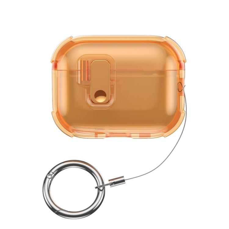 For AirPods Pro 3 Ice Crystals Shockproof Earphone Protective Case(Transparent Orange)
