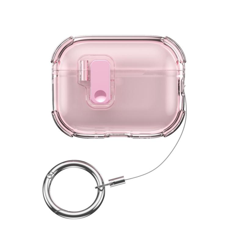 For AirPods Pro 3 Ice Crystals Shockproof Earphone Protective Case(Transparent Pink)