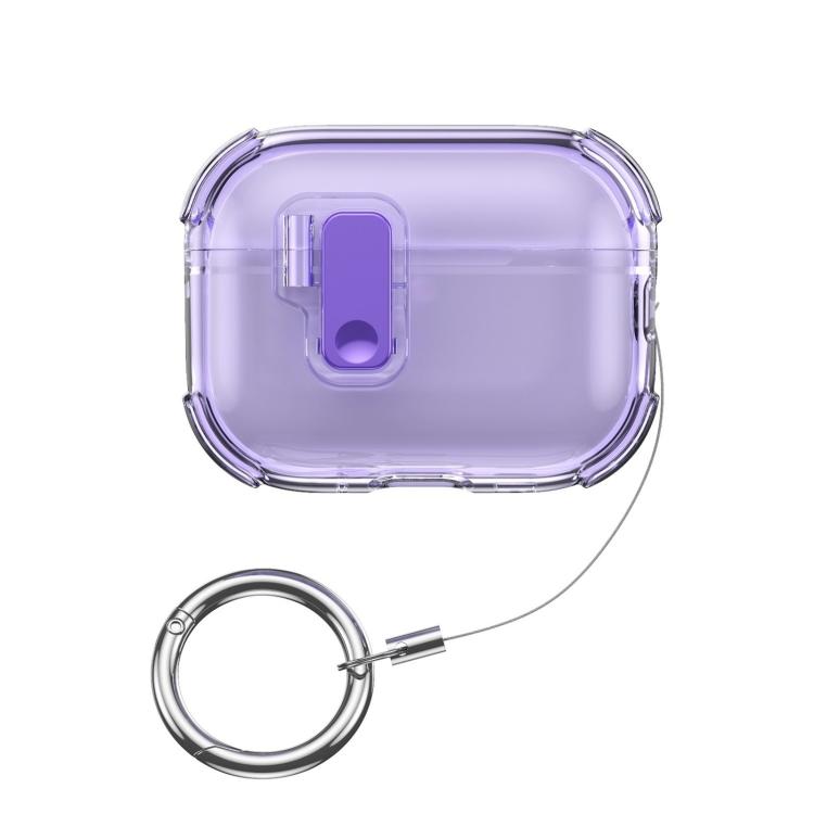 For AirPods Pro 3 Ice Crystals Shockproof Earphone Protective Case(Transparent Purple)