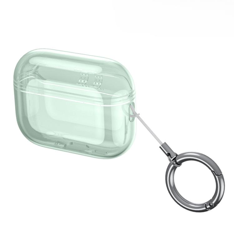 For Airpods Pro 3 Integrated High Transparency Full Coverage TPU Protective Earbuds Case(Transparent Green)