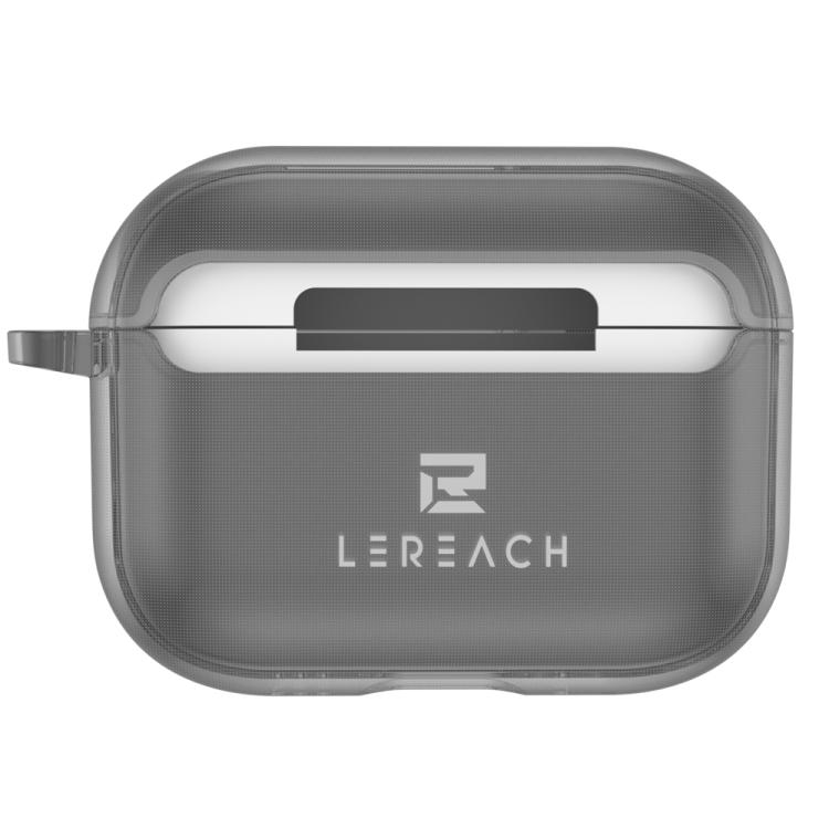 For AirPods Pro 3 LeReach Mega Series Transparent Edition Wireless Earphone Case with Hook(Transparent Black)