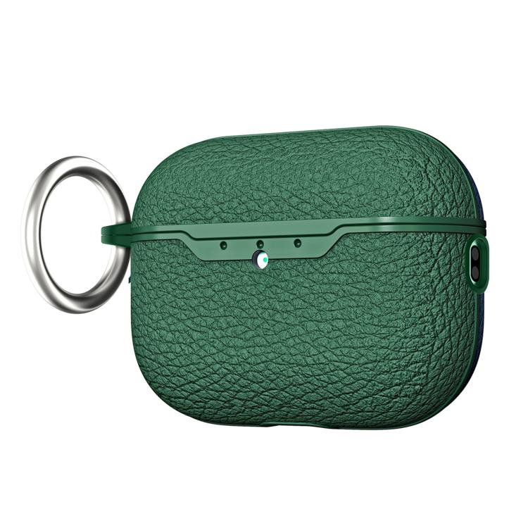 For AirPods Pro 3 Lychee Pattern TPU Earphone Protective Cover(Green)