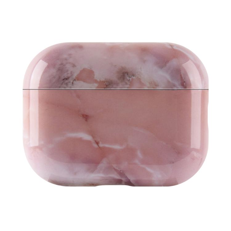 For AirPods Pro 3 Marble Texture Glossy PC Earphone Protective Case(Light Beige S08)