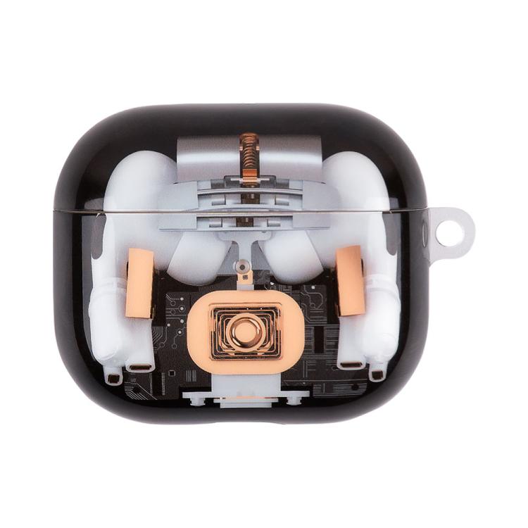 For AirPods Pro 3 Mechanical Structure Earbuds Box Protective Case(Transparent)