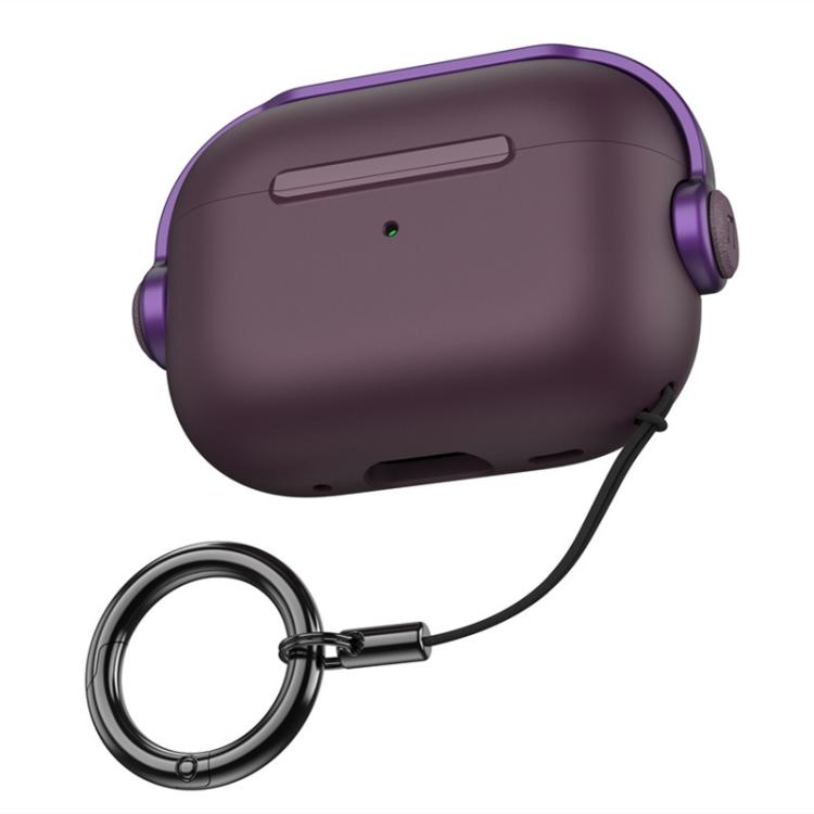 For AirPods Pro 3 Music Boy TPU Earphone Protective Cover with Lanyard Clip(Purple)