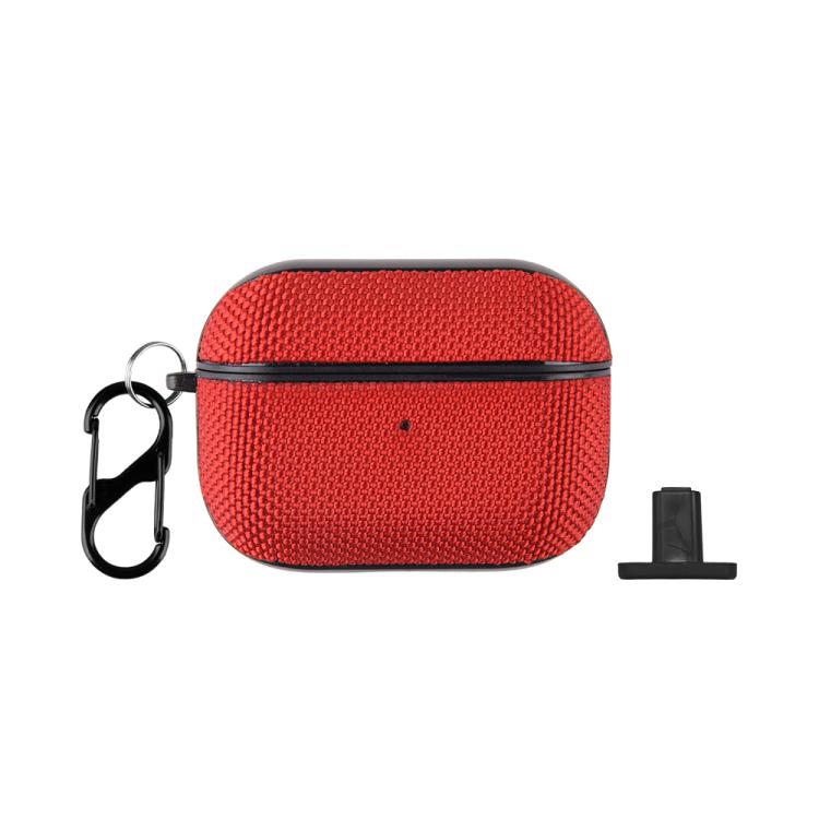 For AirPods Pro 3 Nylon Waterproof Wireless Earphone Split-type Case with Hook(Red)