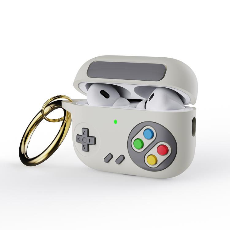 For AirPods Pro 3 Retro Game Console Style Earphone Silicone Protective Case(White)