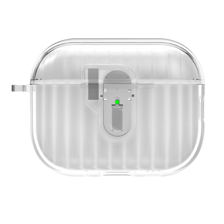 For AirPods Pro 3 Shell Look Earbuds Box Protective Case with Security Lock(Transparent)