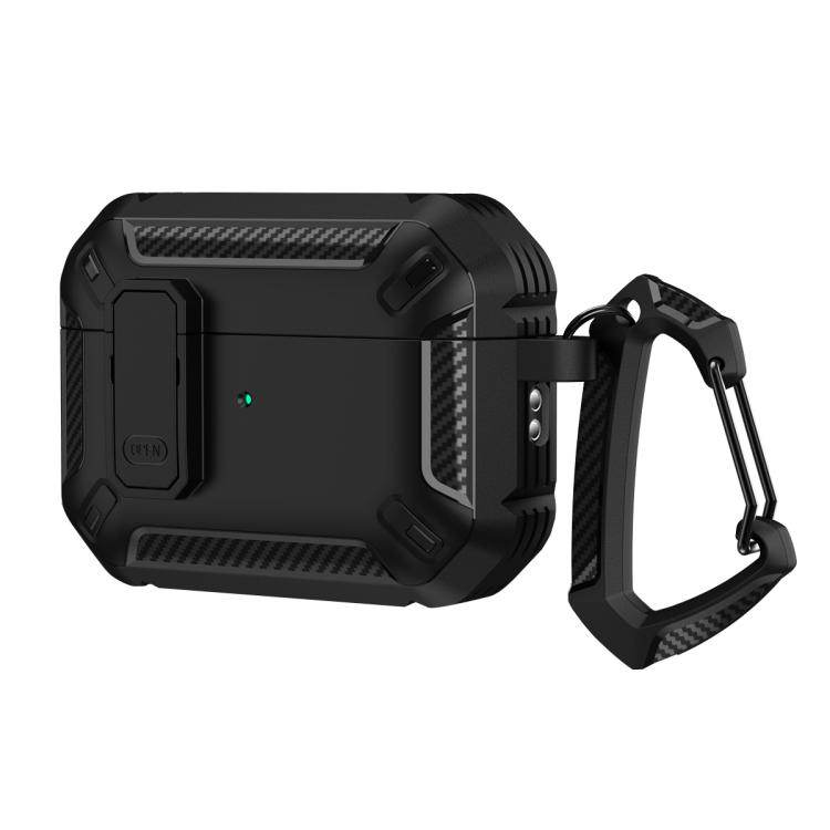 For AirPods Pro 3 Shield Shockproof Earphone Protective Case with Hook(Black)