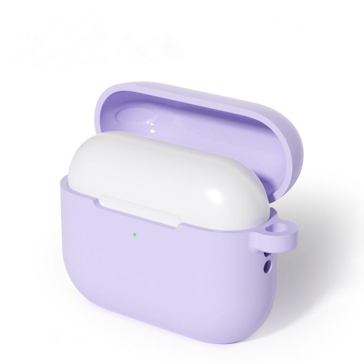 For AirPods Pro 3 Silicone Earphone Protective Case with Hook, Thickness: 2.0mm(Lavender Purple)