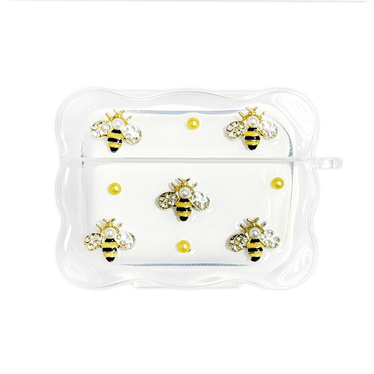 For Airpods Pro 3 Super-Fairy Gradient 3D Bee Wireless Bluetooth Earphone Case(Transparent)