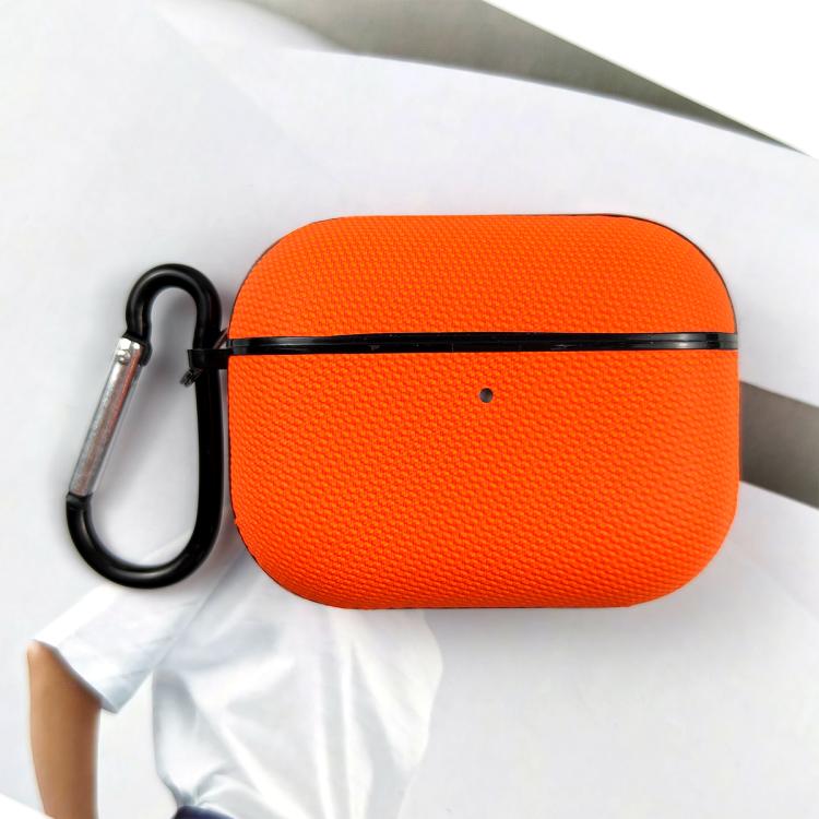 For AirPods Pro 3 Technical Fabric Double Strand Leather Earphone Protective Case(Orange)