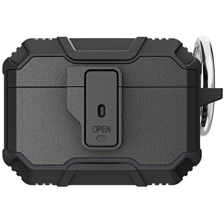 For AirPods Pro 3 TPU + PC Shockproof Earphones Case with Hook(Black)