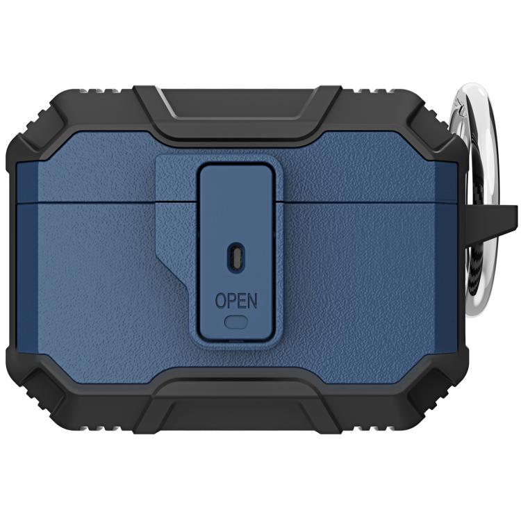 For AirPods Pro 3 TPU + PC Shockproof Earphones Case with Hook(Blue+Black)