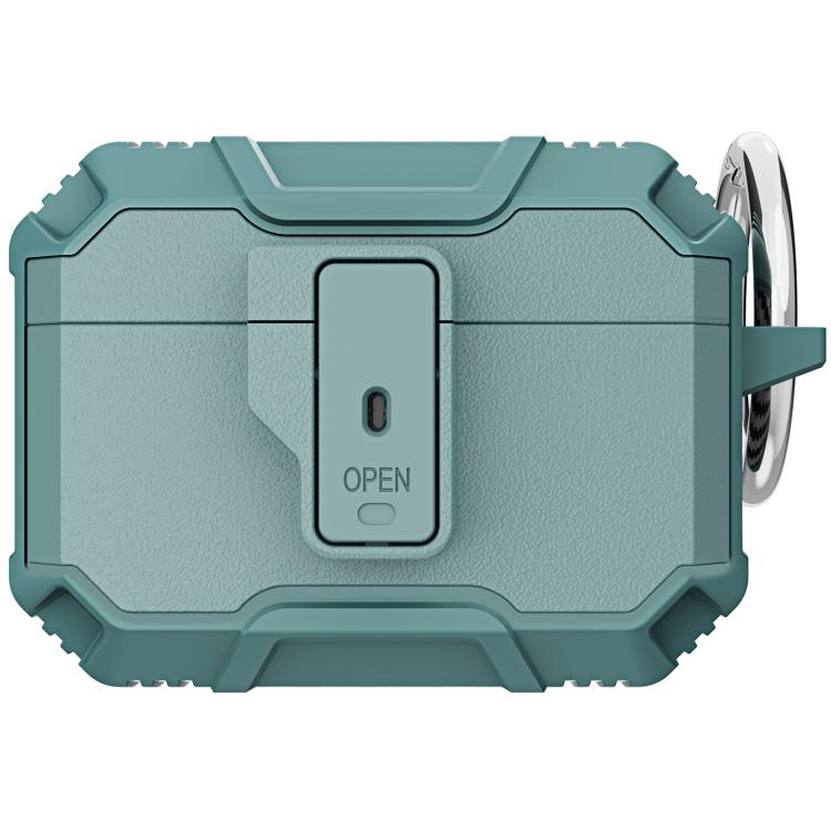 For AirPods Pro 3 TPU + PC Shockproof Earphones Case with Hook(Green)