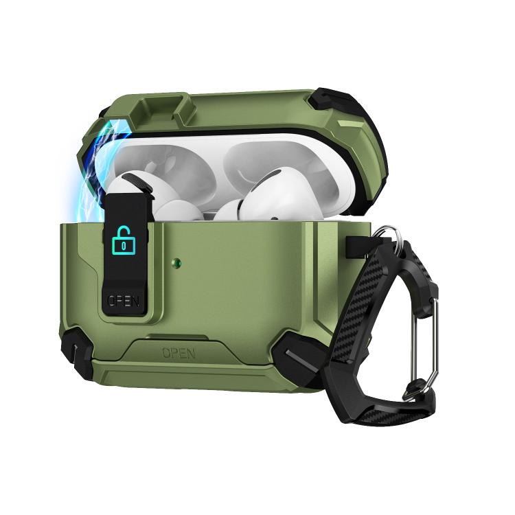 For AirPods Pro 3 Two Color MagSafe Magnetic Holder Earphone Case(Black Army Green)