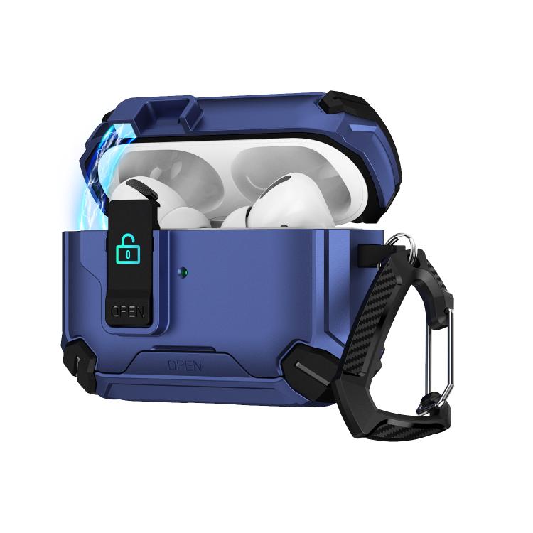 For AirPods Pro 3 Two Color MagSafe Magnetic Holder Earphone Case(Black Blue)