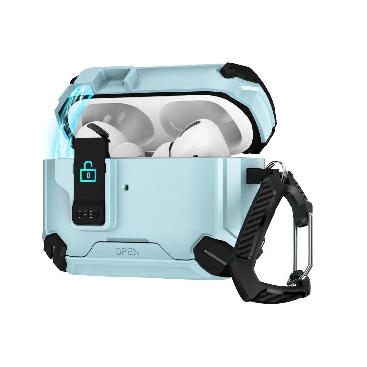 For AirPods Pro 3 Two Color MagSafe Magnetic Holder Earphone Case(Black Light Blue)