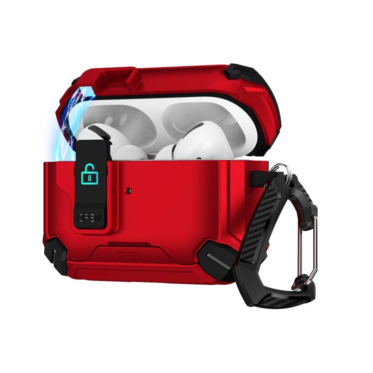 For AirPods Pro 3 Two Color MagSafe Magnetic Holder Earphone Case(Black Red)