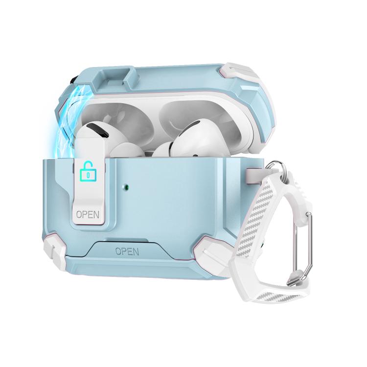 For AirPods Pro 3 Two Color MagSafe Magnetic Holder Earphone Case(White Blue)