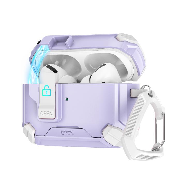 For AirPods Pro 3 Two Color MagSafe Magnetic Holder Earphone Case(White Purple)