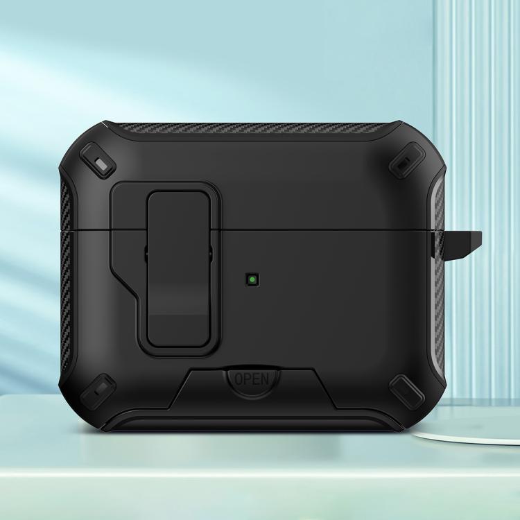 For AirPods Pro 3 Wireless Bluetooth Earphones MagSafe Holder Protective Case(Black)