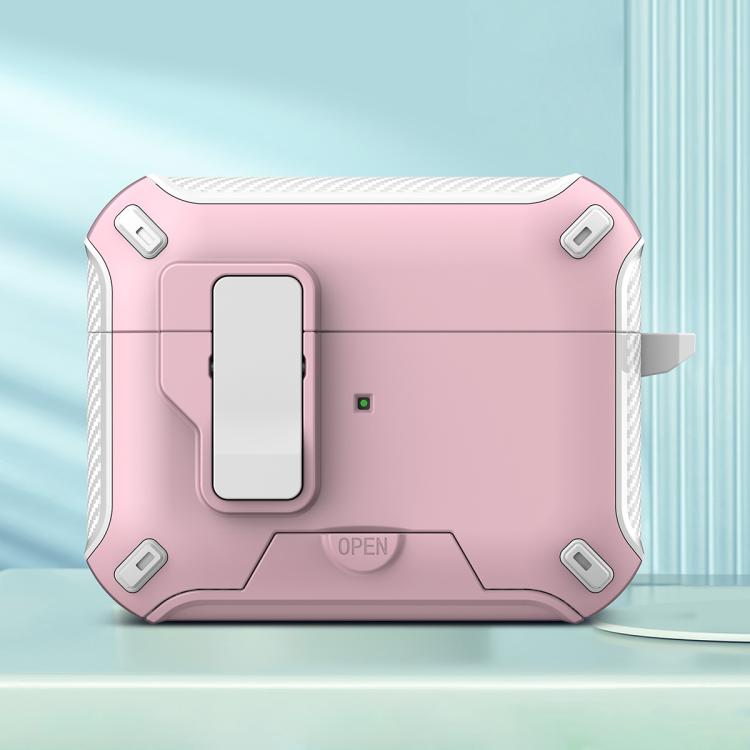 For AirPods Pro 3 Wireless Bluetooth Earphones MagSafe Holder Protective Case(White Pink)