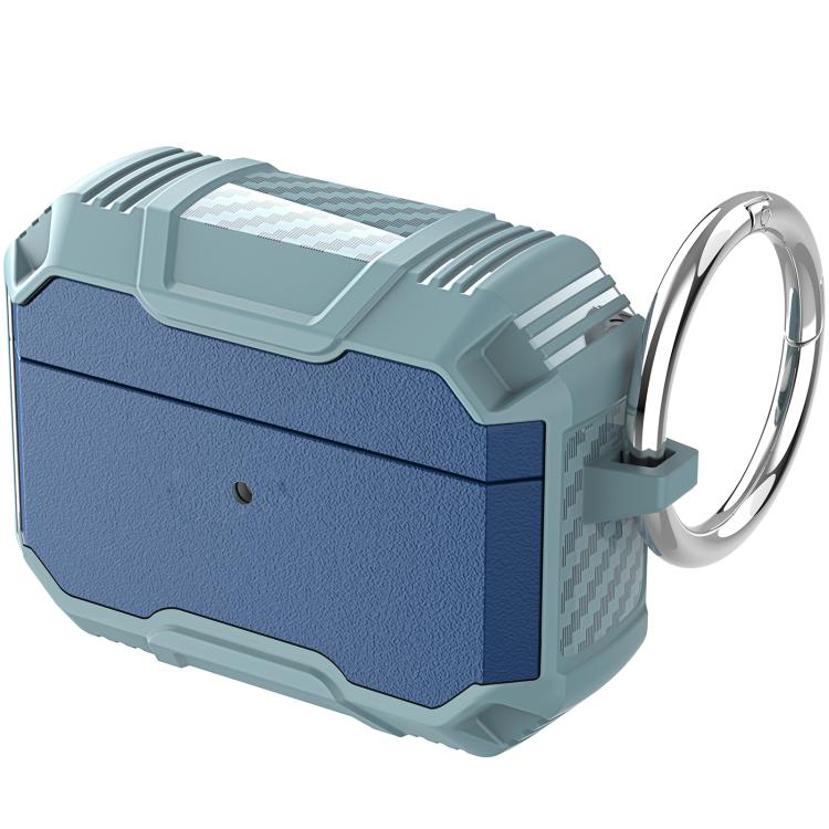 For AirPods Pro 3 Wireless Earphone TPU Hybrid PC Shockproof Cover with Hook(Navy Blue Grey Green)