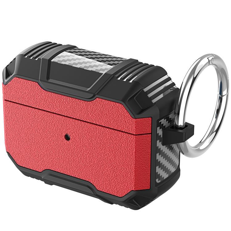 For AirPods Pro 3 Wireless Earphone TPU Hybrid PC Shockproof Cover with Hook(Red Black)