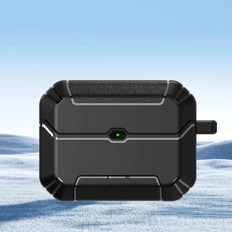 For AirPods Pro 3 Wireless Earphones Protective Case with Hook & Holder(Black)
