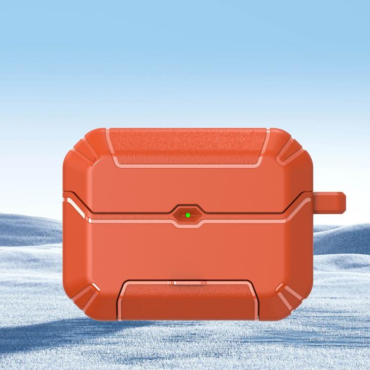 For AirPods Pro 3 Wireless Earphones Protective Case with Hook & Holder(Orange)